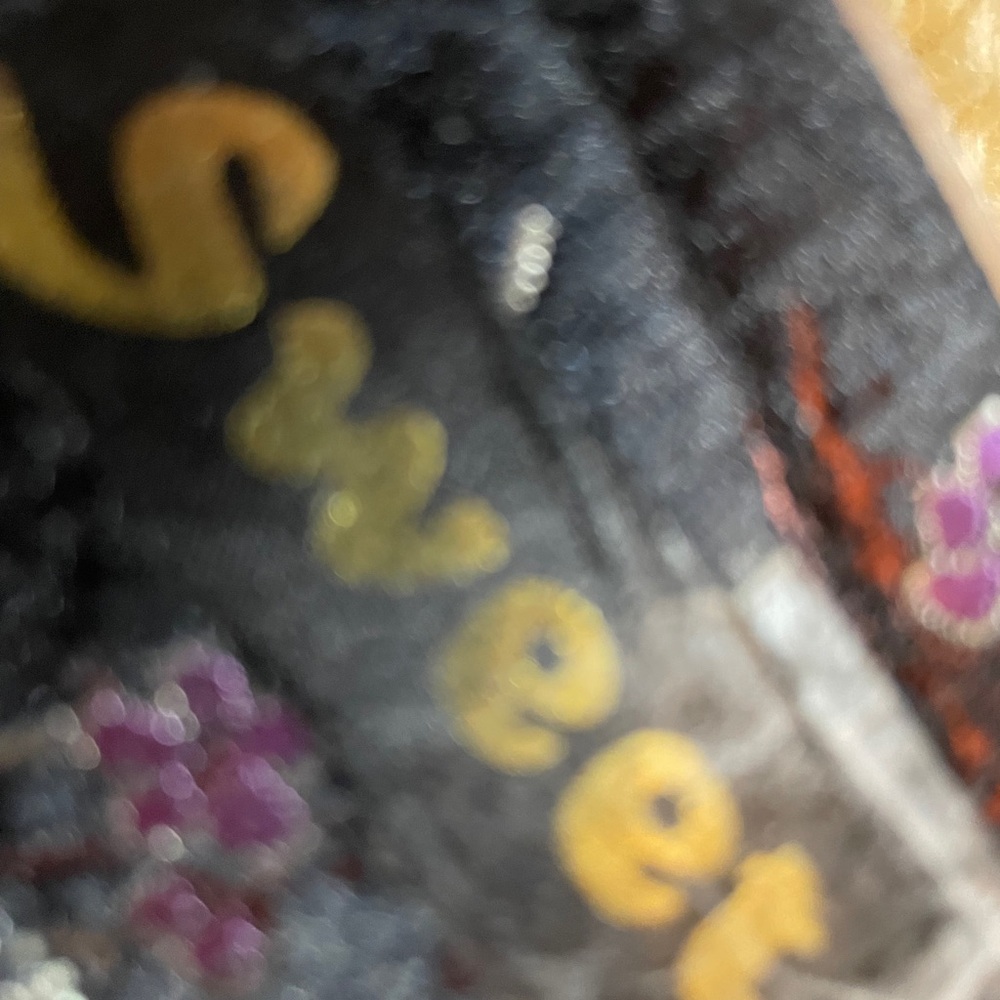 Sweet Embroidered Black Fabric